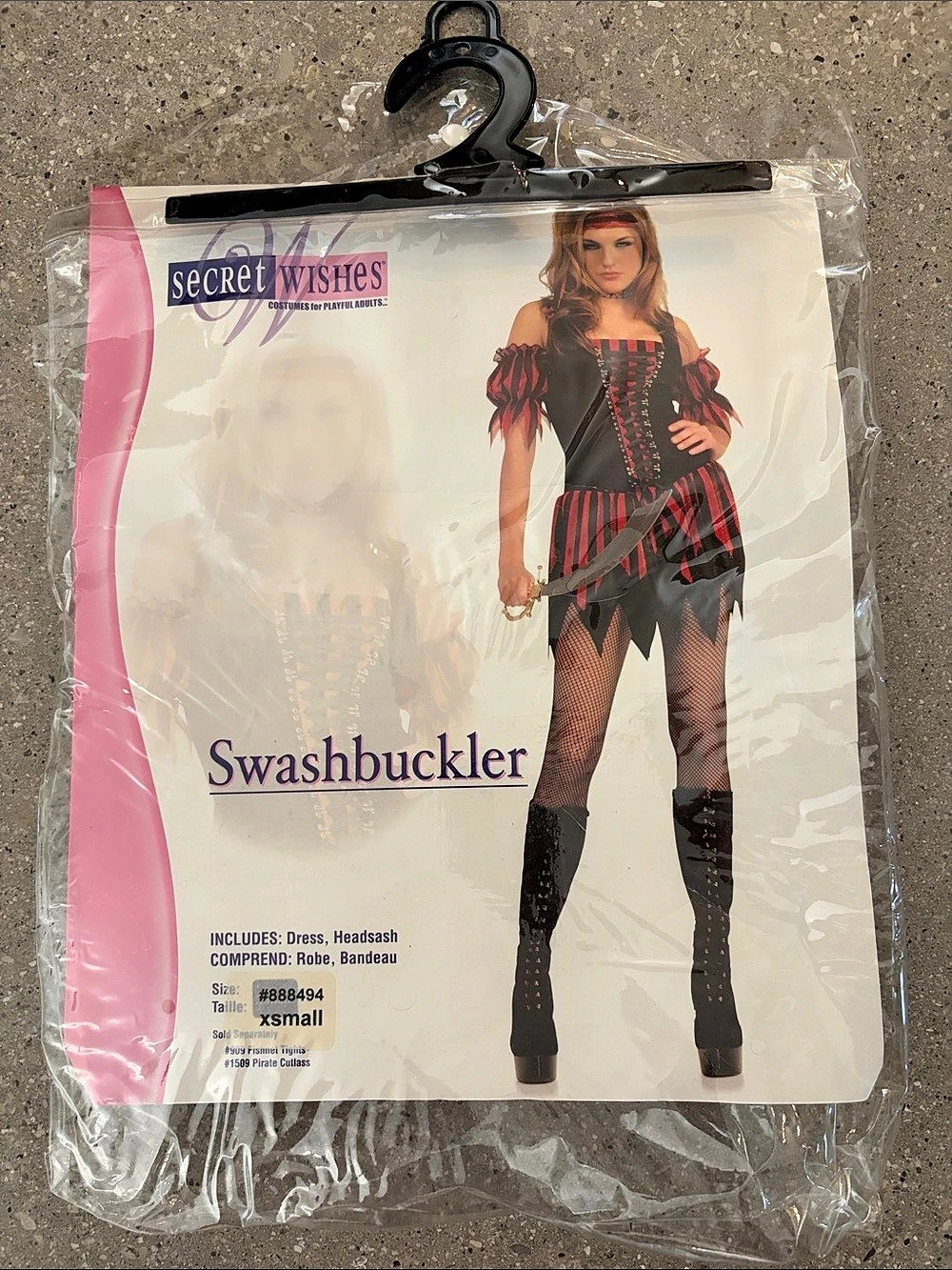 Secret Wishes Swashbuckler Pirate Costume Black & Red